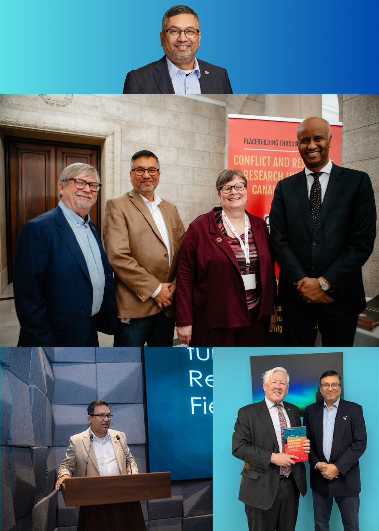 Kawser Ahmed speaking, meeting research partners, and presenting publications